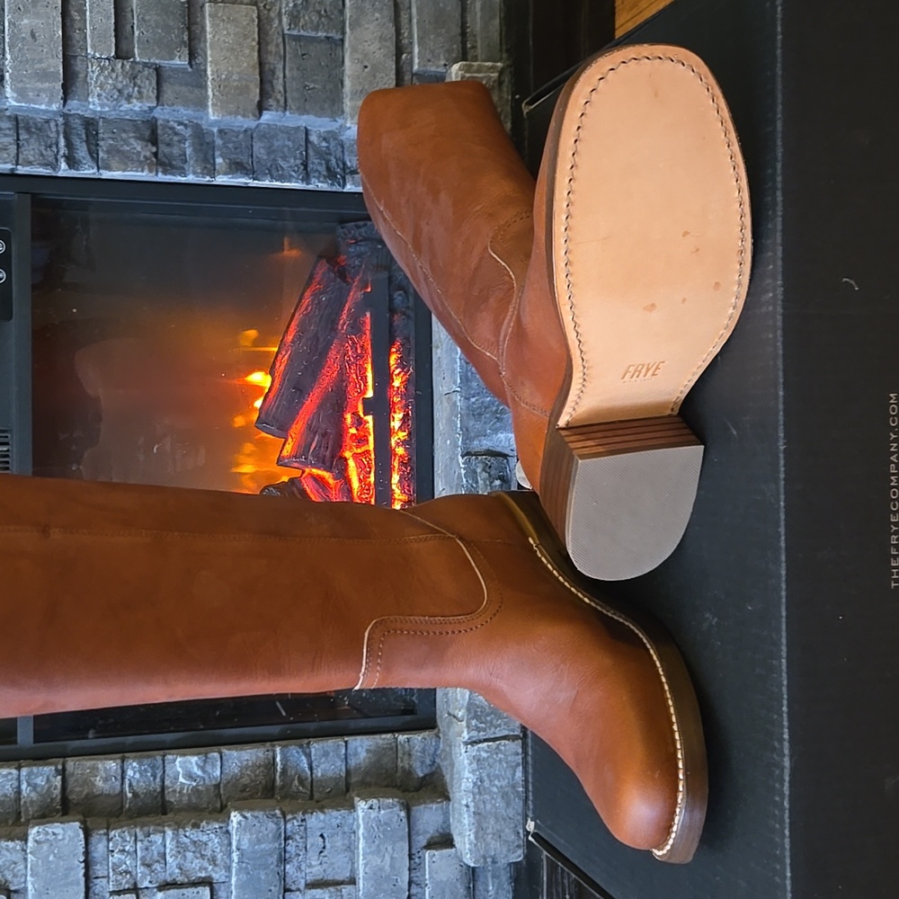 Frye Campus 14L Saddle Leather Heeled Boots - Picture 3 of 4